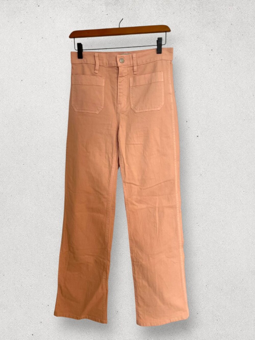 J.Crew High Rise Patch Pocket Straight Leg Jeans - Blush Pink (Size 26)